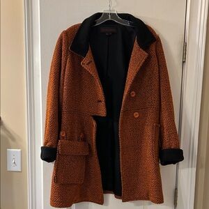Simon Chang Orange and Black Coat
